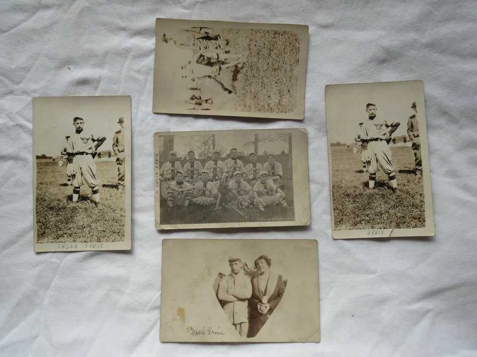 RPPC - ca 1910-1915 Baseball Team Overland Athletics + 4 other cards Toledo OH? - Image 1 of 4