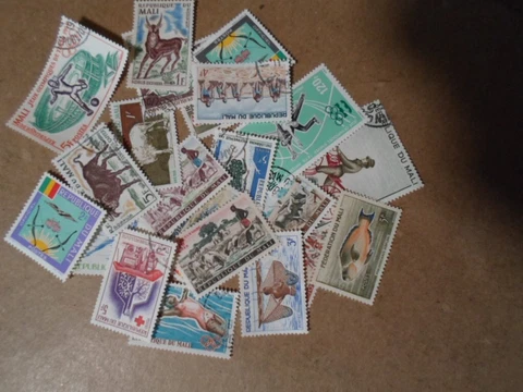 Collection lot 20 different stamps of Mali Cover