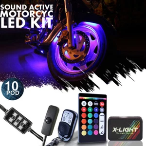 10pc X-LIGHT Motorcycle Smart LED Light Kit ¦ All-Color Accent Glow Pod light - Picture 1 of 10