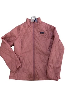 Patagonia Jacket Girls Youth Size 16-18 Nano Puff Pink Diamond Quilt Coat - Picture 1 of 6