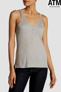 ATM NWT $245 SPARKLE WRESTLER HENLEY GREY/GOLD TANK. SZ S - Picture 1 of 11