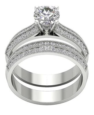 Bridal Engagement Ring VS F 1.35 Carat Lab Grown Round Diamond 10K Gold 9.50 mm - Image 1 of 4