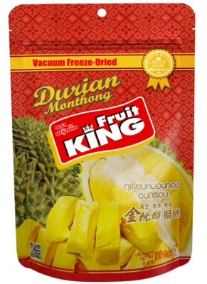 Durian Crispy Vacuum Freeze-Dried Durian Monthong Snack Halal Kosher Sweet 100g - Image 1 of 4