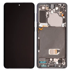 Samsung LCD Originale Schermo Display Touch frame Galaxy S21 5G G991B Vetro Bian - Imagen 1 de 2