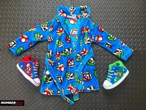 Nintendo Super Mario Luigi Toad Koopa Robe Youth Size 4/5 & Slippers Shoes 11-12 - Picture 1 of 17