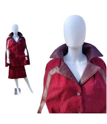 Vintage 40-50s New England sportswear deer suede Cape & Skirt Set W32-33" New - Image 1 of 4
