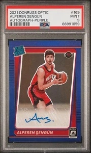 2021 DONRUSS OPTIC ALPEREN SENGUN PURPLE PRIZM AUTO ROOKIE AUTOGRAPH RC SP PSA 9 - Picture 1 of 3