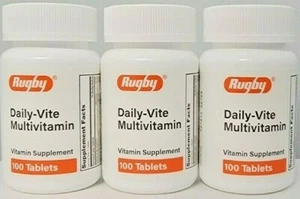 Rugby Daily Vite Multiple Vitamin Supplement Tablets 100ct -3 Pack -Exp 07-2025 - Picture 1 of 3