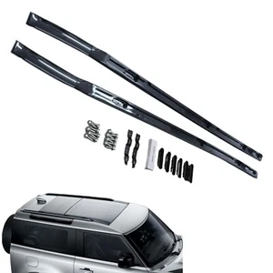 Black Roof Rails Roof Bars Fits LR Defender 90 2021 On L663 Load Bearing Rails - Picture 1 of 9