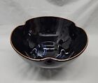 Beth Armour Pottery Bowl - Japanese Pinch Bowl 8x4 Inch Black And Blue #5702
