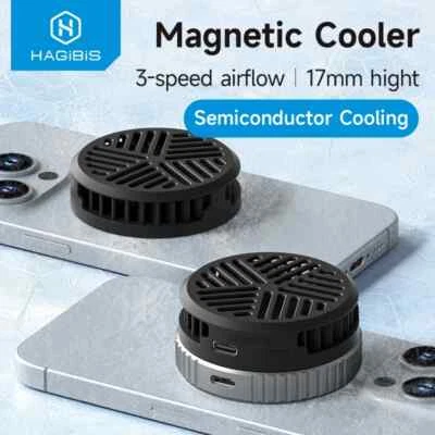 Hagibis Magnetic Phone Cooler Ultrathin Portable Cooling Fan for iPhone 16 15 - Image 1 of 4