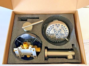 KENES BRUSH SILVER TUB & SHOWER FAUCET SINGLE HANDLE 5" ADJUSTABLE HEAD - Picture 1 of 9