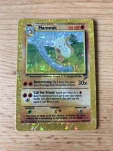 Marowak 52/130 Prism HOLO Base Set 2 Vending Golden Sticker Pokémon Card 52/130 - Picture 1 of 2