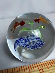 Pisapapeles Dynasty Gallery Heirloom Collectibles Beta Fish colorido arte vidrio - Imagen 1 de 4