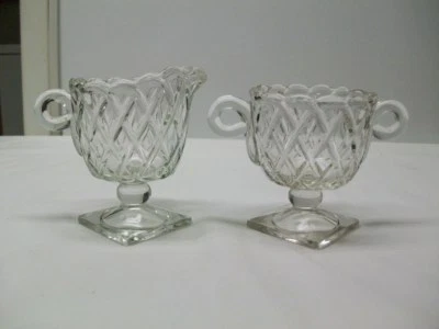 Vintage Indiana Glass Co. Pretzel Pattern Creamer & Sugar - Image 1 of 4