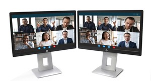 Lot of 2 HP EliteDisplay E222 22" Widescreen IPS LED LCD Monitors w/ Stand Cable