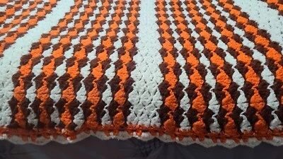 Manta de ganchillo vintage años 70 hecha a mano afgana 45x70 MCM núcleo de cabaña  Foto 1 de 4