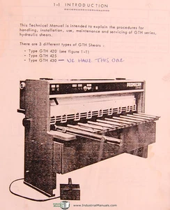 Promecam GTH 420, 425 y 430, Cizallas, Manual técnico de funcionamiento y piezas 1981 - Imagen 1 de 4