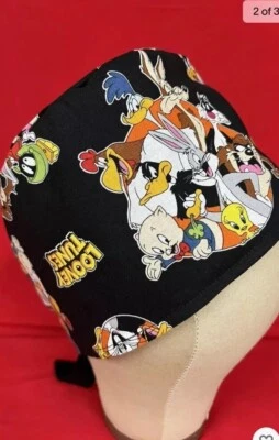 Men/Women Surgical Scrub Cap Lined Bugs 100% Cotton Cool Cap - Image 1 of 3