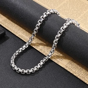 NEW Solid 925 Sterling Silver Mens Heavy Rolo Belcher Chain Clasp Necklace 55cm - Picture 1 of 2
