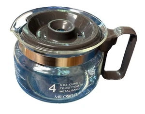 Mr. Coffee Replacement 4-Cup Clear Glass Coffee Pot Carafe Brown Handle & Lid - Picture 1 of 8