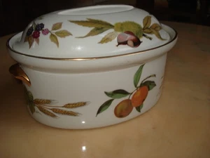 Royal Worcester ovale große Auflaufform mit Deckel Evesham 1960 Engand wie neu - Bild 1 von 9