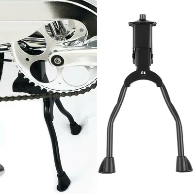 Soporte lateral de doble pierna para bicicleta Soporte para bicicleta Centro de resorte Negro Foto 1 de 4