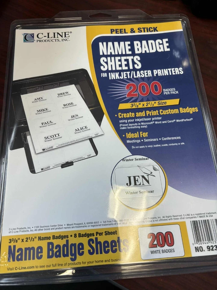 Cline Name Badge Sheets - Image 1 of 1