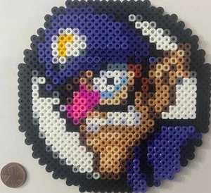 Waluigi Bead Sprite Perler Artkal Pixel Art Super Mario Bros Coaster Wah Retro - Picture 1 of 1