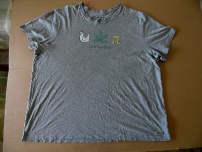 Life Is Good Size 3XL Gray Crusher T-Shirt with Funny "CHICKEN POT PIE" Design - Image 1 of 4