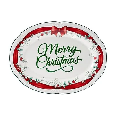 Plato pequeño de cinta roja Winterberry, 14 pulgadas Foto 1 de 4