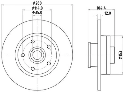 Hella Brake Disc Set Rear 55689PRO For NISSAN NV300 Van OEM - Image 1 of 4