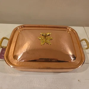 Perilla de bellota rectangular de cobre martillado Ruffoni Historia 5,5 cuartos de galón 36  - Imagen 1 de 13