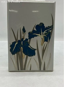 Vintage Otagiri Royal Iris Lacquerware Address Book Unused Silver Blue White - Picture 1 of 6