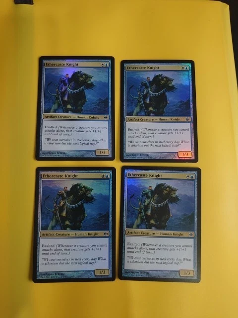 Ethercaste Knight Playset Human Alara Reborn. Magic the Gathering FOIL 4 Card. - Image 1 of 4