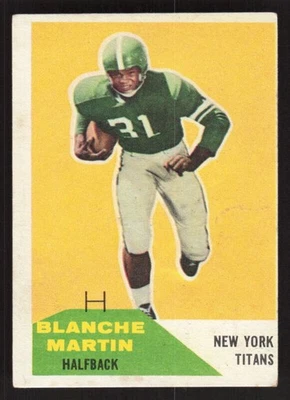 1960 FLEER BLANCHE MARTIN 78 VG RC FOOTBALL NEW YORK TITANS - Image 1 of 2