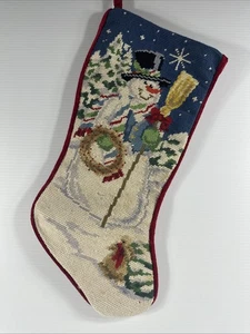 "Muñeco de nieve vintage con medias de Navidad a punta de aguja - conejo 19""" - Imagen 1 de 4