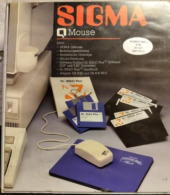 SIGMA QMouse XT/AT IBM PS/2 Software-Treiber/Dr.Hallo Plus (3,5 und 5,25 Disk) - Bild 1 von 2