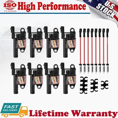 HIGH PERFORMANCE Ignition Coil &Spark Wires For GMC Chevy Tahoe 5.3L UF414 D514A - Image 1 of 4