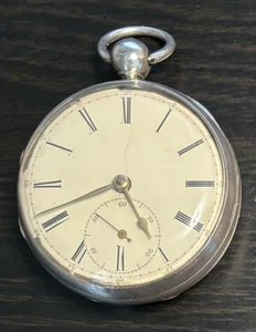 1890s ENGLISH HALLMARK SILVER POCKET WATCH - NOT RUNNING - Picture 1 of 9