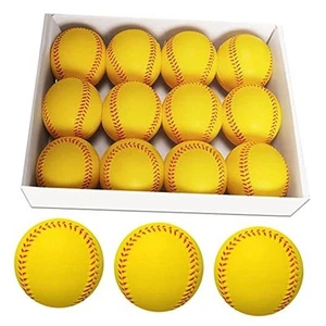 Soft Baseballs, Foam Training Baseball 12 Pack for Kids yellow foam baseball - Picture 1 of 8