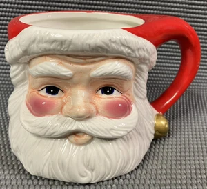 Vintage Weihnachten Keramik Santa Gesicht Becher American Greetings Keramik 3" hoch 12oz - Bild 1 von 7