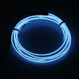 2M LED EL Wire White Cold light Car Interior Decor Lamp Neon Strip Tape Tube ~ - Picture 1 of 6