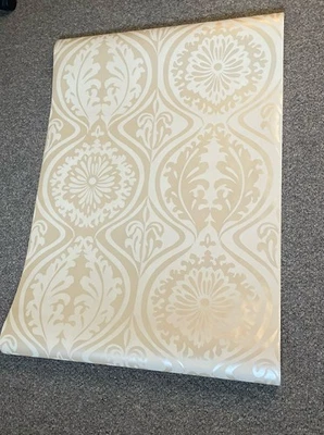 Papel pintado 3 rollos dobles York CAREY LIND NN4085 dorado damasco Contempt / 60,75 pies cuadrados ea Foto 1 de 4