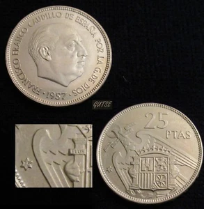 Gutse Franco > 4, 25 Pesetas 1957 75, Plus, zertifiziert - Bild 1 von 1