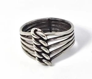 Celtic knot open work stacked simple sterling silver split shank artisan ring si - Picture 1 of 6