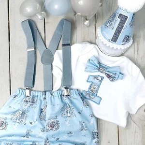 NEW Peter rabbit Baby Boy's 1st Birthday Cake Smash Party Prop Outfit blue 12 1 - Picture 1 of 9