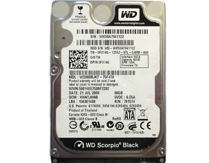 WD WD800BJKT-75F4T0 HHNTJHNB (WX50) Thailand 2.5" 80gb Sata HDD 21JUL2009 - Picture 1 of 1