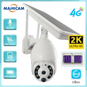 4G SIM Card Solar Camera 4MP 2K IP WIFI Surveillance Outdoor Low Power PIR - Picture 1 of 7