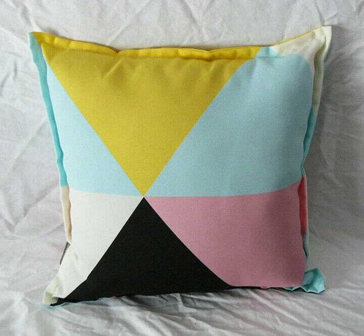 Allen + Roth Geometric Multi Square Throw Pillow Patio Outdoor New - Image 1 of 1